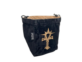 LIMITED EDITION: Black & Tan Cleric Reversible Microfiber Self-Standing Large Dice Bag - Bards & Cards