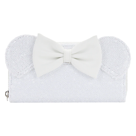 Loungefly: Disney - Minnie Sequin Wedding Zip Around Wallet - Bards & Cards