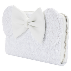 Loungefly: Disney - Minnie Sequin Wedding Zip Around Wallet - Bards & Cards