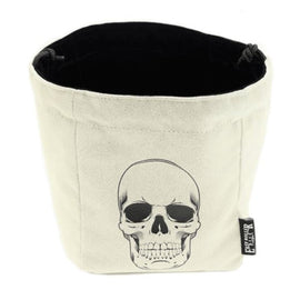 Reversible Skull Dice Bag - Black and White - Bards & Cards