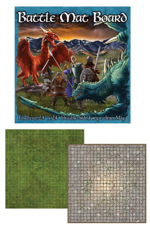 Battle Mats: Battle Mat Board - Dungeon & Grassland - Bards & Cards