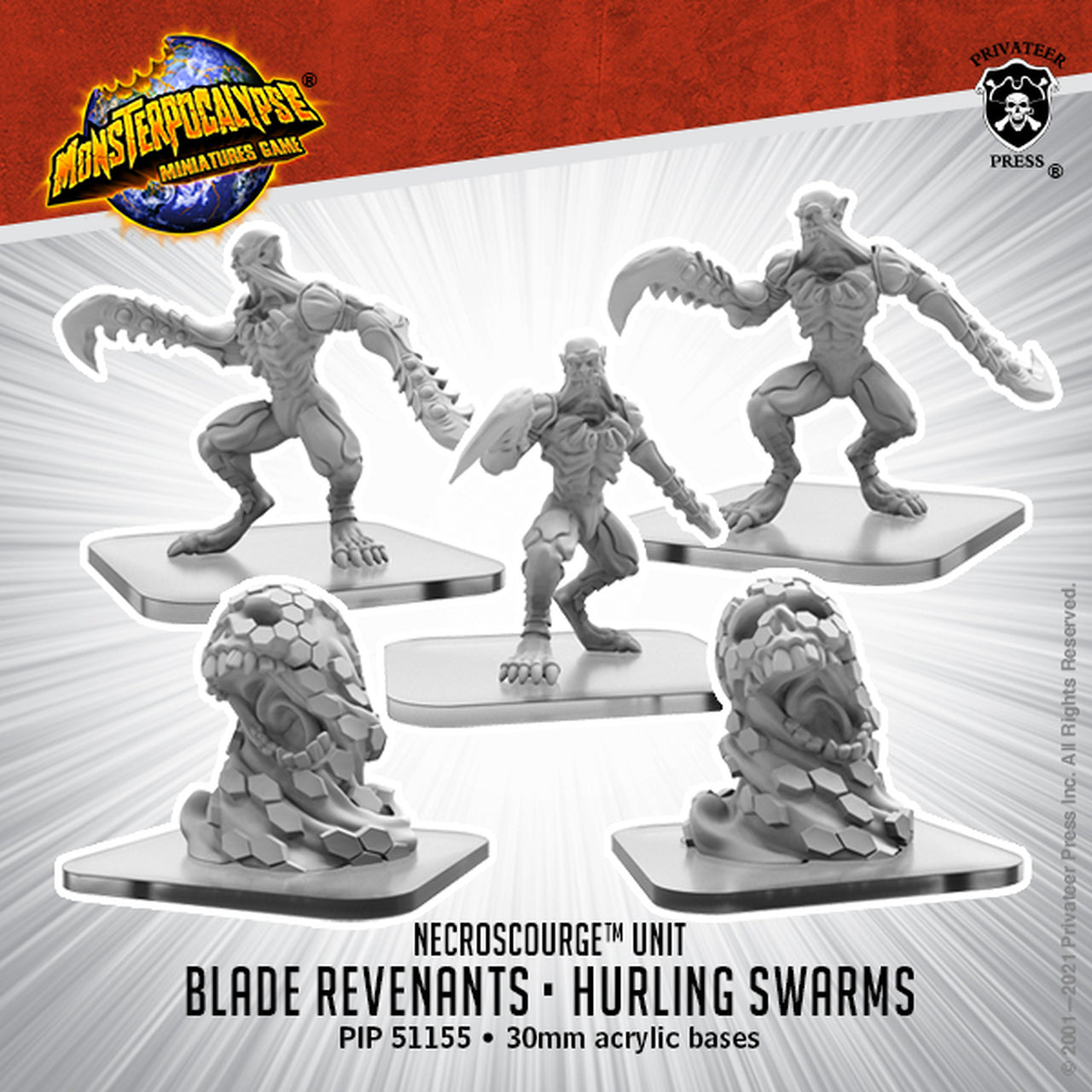 Monsterpocalypse - Necroscourge Unit: Blade Revenants and Hurling Swarms - Bards & Cards