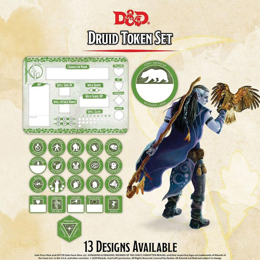 Dungeons and Dragons RPG: Druid Token Set - Bards & Cards