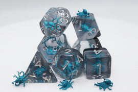 Teal Octopus RPG Dice Set - Bards & Cards