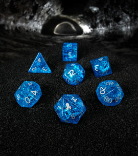 Kraken Dice Cracked Glass 7pc Dice Set - Bards & Cards