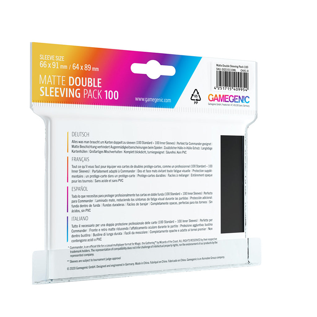 Gamegenic Matte Prime Double Sleeving Pack 100 - Bards & Cards