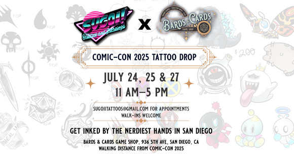 Comic-Con 2025: Get Inked at Bards & Cards with Sugoi Tattoo