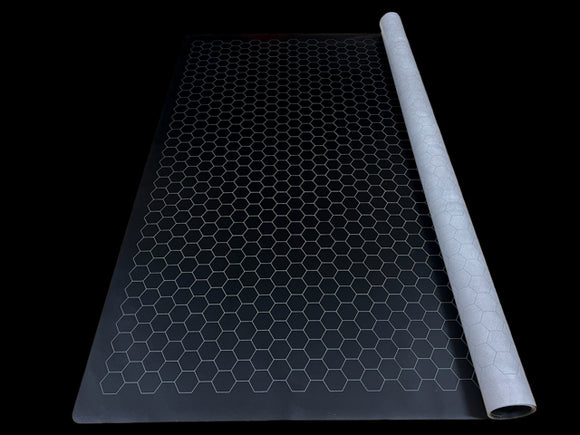 Chessex Megamat 1" Reversible Black-Grey Hexes - Bards & Cards