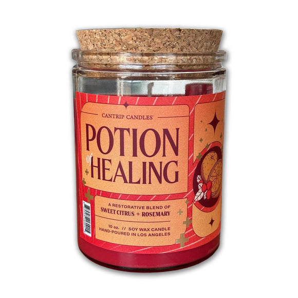 Cantrip Candles Healing Potion (10 oz Glass Candle) - Bards & Cards