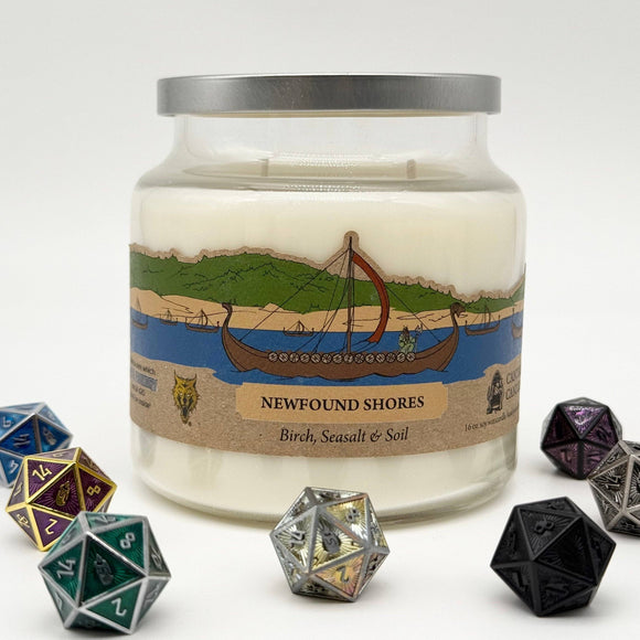 Cantrip Candles - Newfound Shores (16 oz Glass Candle) - Bards & Cards