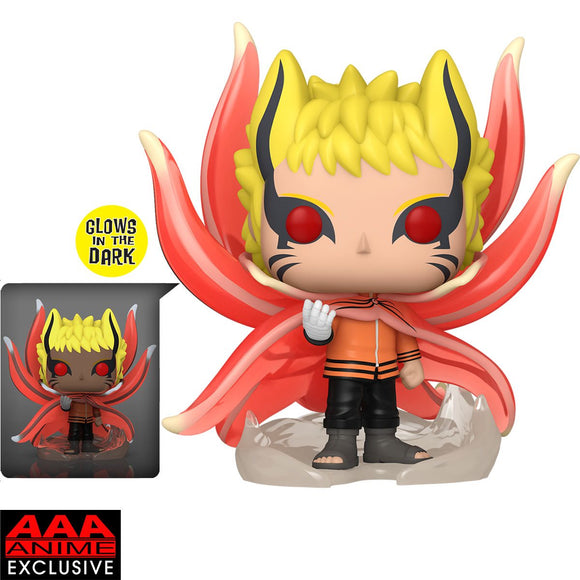 Boruto: Naruto Next Generations Naruto Baryon Mode Glow-in-the-Dark Super 6-Inch Funko Pop! Vinyl Figure - AAA Anime Exclusive - Bards & Cards