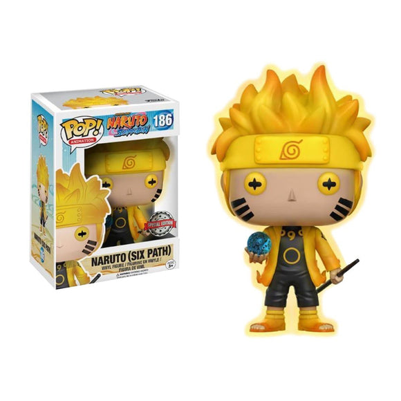Funko POP! Naruto Shippuden - Naruto (Six Path) (GITD) Vinyl Figure #186 Special Edition Exclusive [READ DESCRIPTION] - Bards & Cards