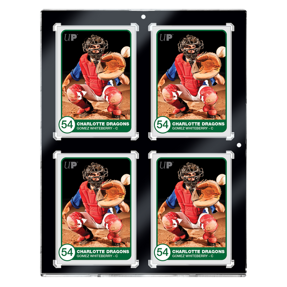 130PT 4-Card Black Border UV ONE-TOUCH Magnetic Holder - Bards & Cards
