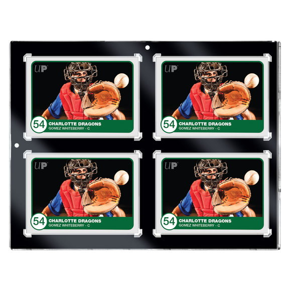 130PT 4-Card Black Border UV ONE-TOUCH Magnetic Holder - Bards & Cards
