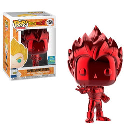 Funko POP! Dragon Ball Z - Super Saiyan Vegeta (Red Chrome) Vinyl Figure #154 2019 Summer Convention Exclusive - Bards & Cards