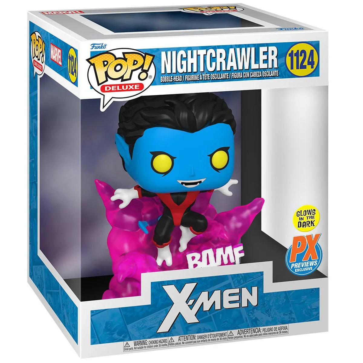 Funko Pop: X-Men Teleporting Nightcrawler Glow-in-the-Dark Deluxe - Previews Exclusive - 0