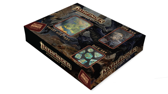 Pathfinder Bundle Dice Set/Dice Bag/Dice Tray/Bonus Book - Bards & Cards