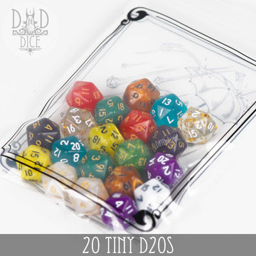 20 Tiny D20s - Bards & Cards