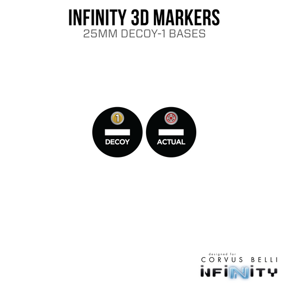Infinity 3D Markers: Strelok (2x 25mm Camo -3, Decoy -1) - Bards & Cards