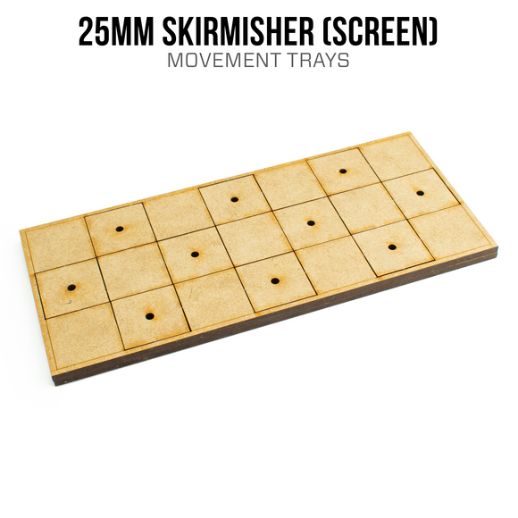 25mm Skirmisher (Screen) Movement Trays - Bards & Cards