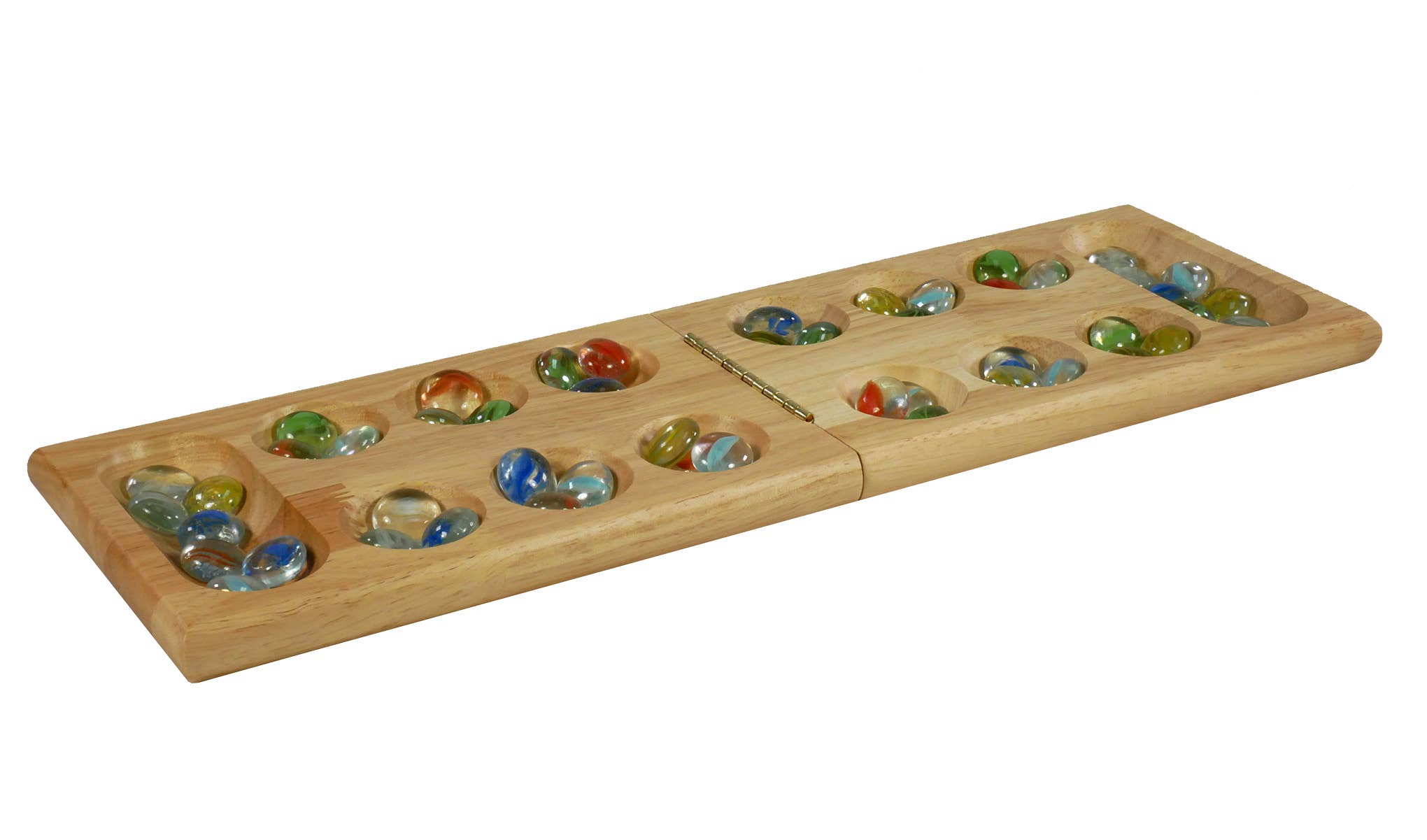 WorldWise Imports - Mancala - Wood Folding Mancala in Tin Case - Bards & Cards