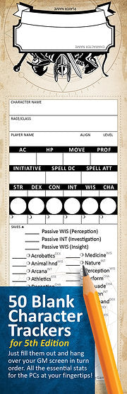 50 Blank Character Trackers for D&D 5th Edition (2024) - Bards & Cards