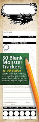 Blank Monster Trackers DnD 5e / 2024 - Bards & Cards