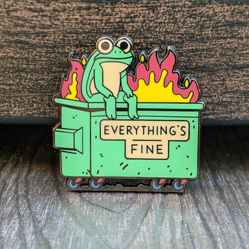 Frog Dumpster Fire Hard Enamel Pin - Bards & Cards
