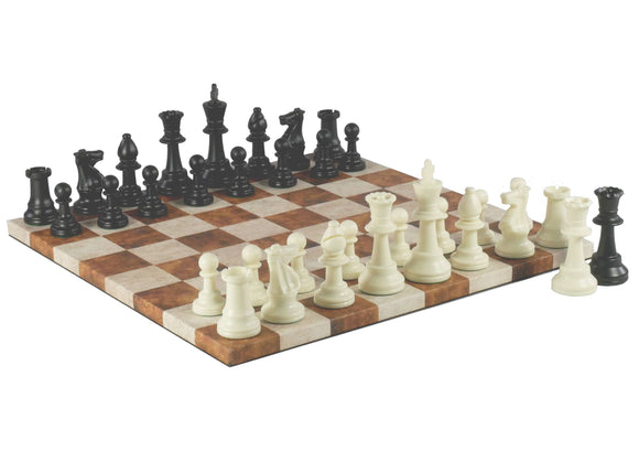 Chess Set - Tournament Chessmen on Faux Leather Boards