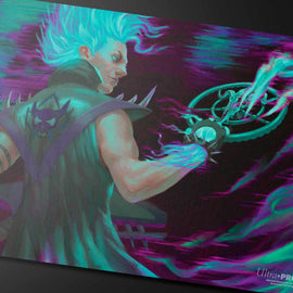 Magic the Gathering CCG: Aetherdrift Winter, Cursed Rider Playmat - Bards & Cards