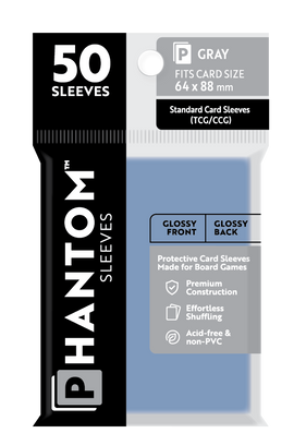 Phantom Sleeves: Gray Size (64mm x 88mm) 50 ct - Bards & Cards