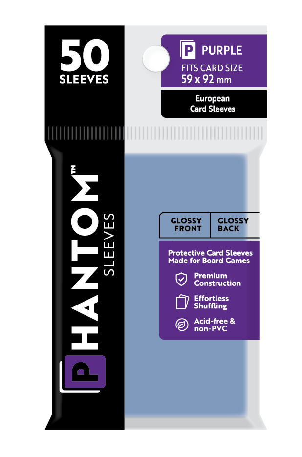 Phantom Sleeves: Purple Size (59mm x 92mm) 50 ct