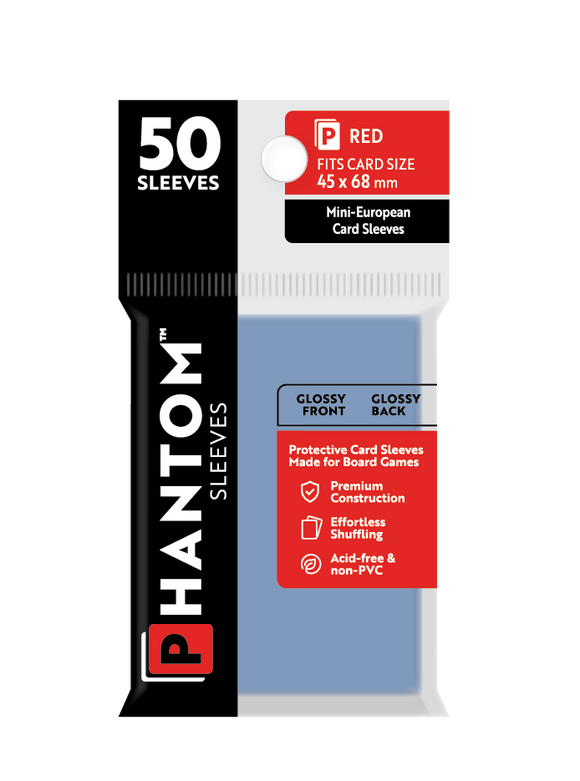 Phantom Sleeves: Red Size (45mm x 68mm) 50 ct - Bards & Cards