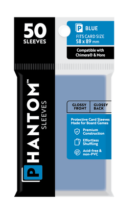 Phantom Sleeves: Blue Size (58mm x 89mm) 50 ct - Bards & Cards