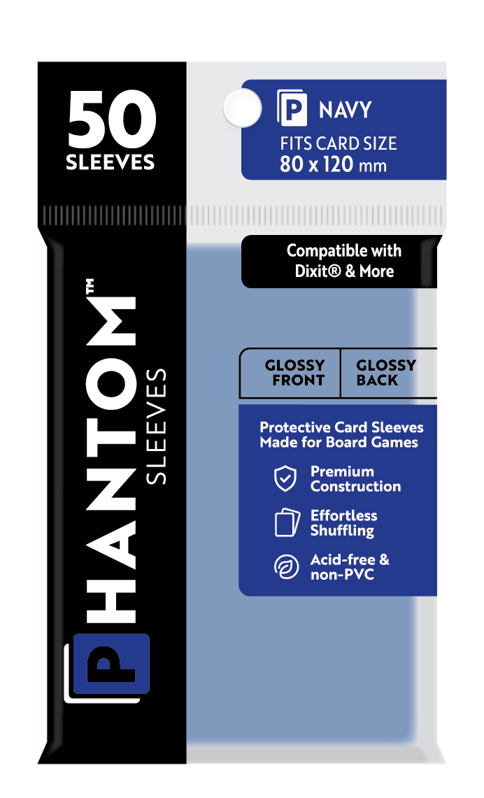 Phantom Sleeves: Navy Size (80mm x 120mm) 50 ct