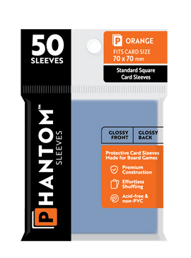 Phantom Sleeves: Orange Size (70mm x 70mm) 50 ct - Bards & Cards