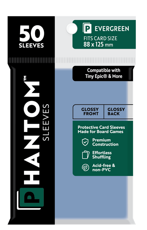 Phantom Sleeves: Evergreen Size (88mm x 125mm) 50 ct - Bards & Cards