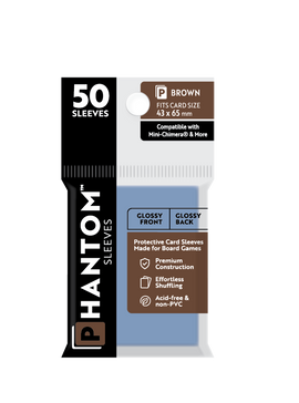 Phantom Sleeves: Brown Size (43mm x 65mm) 50 ct - Bards & Cards