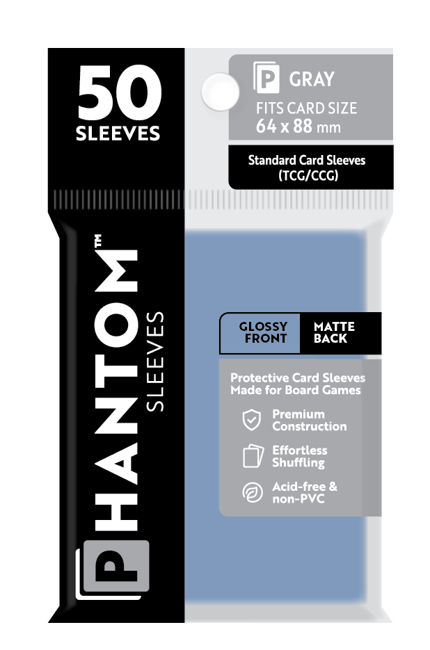 Phantom Sleeves: Gray Size (64mm x 88mm) 50 ct - 0