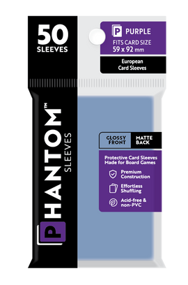 Phantom Sleeves: Purple Size (59mm x 92mm) 50 ct - Bards & Cards