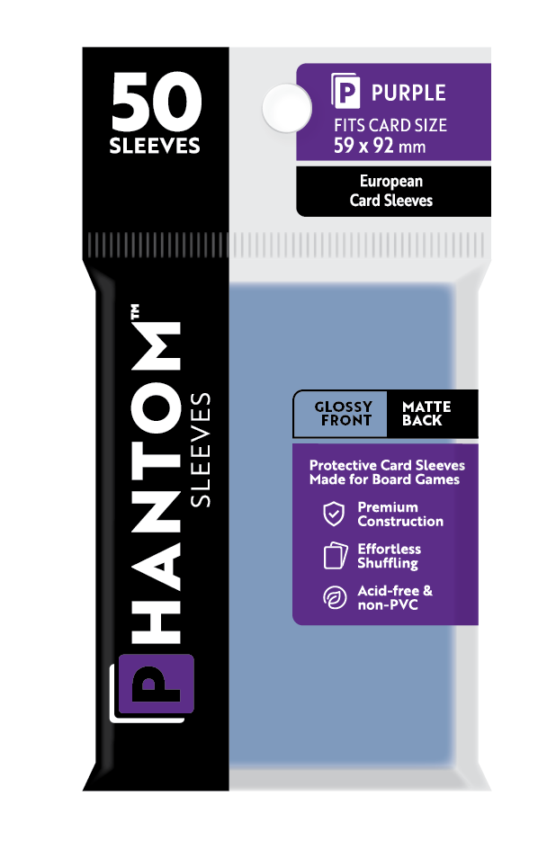 Phantom Sleeves: Purple Size (59mm x 92mm) 50 ct