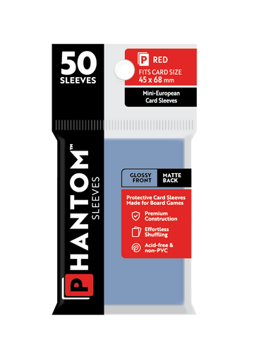 Phantom Sleeves: Red Size (45mm x 68mm) 50 ct - Bards & Cards