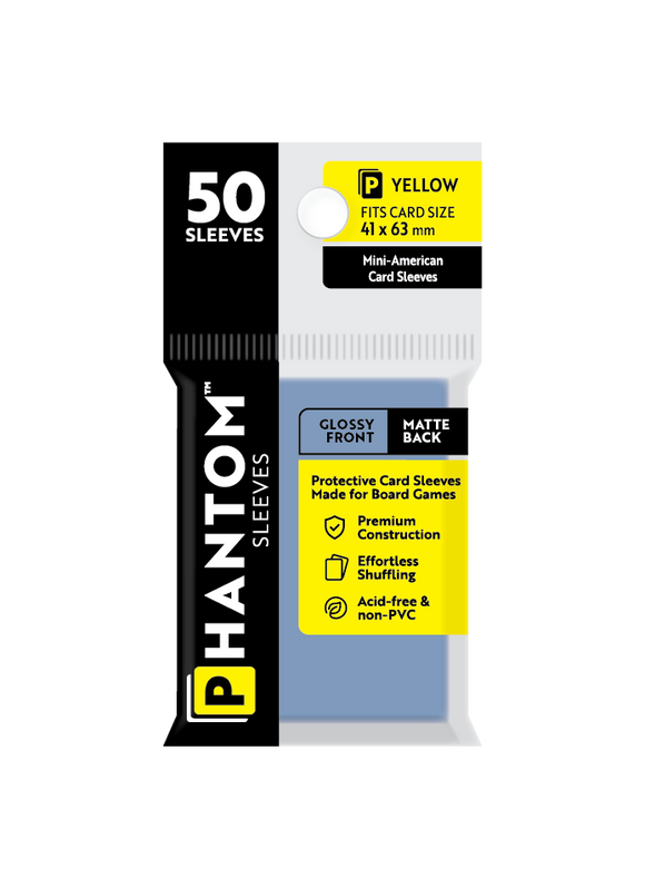Phantom Sleeves: Yellow Size (41mm x 63mm) 50 ct - Bards & Cards