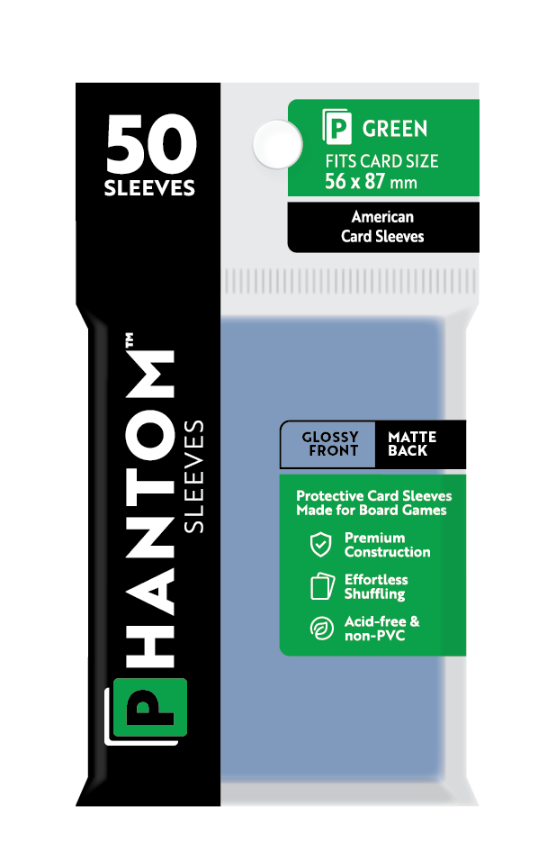 Phantom Sleeves: Green Size (56mm x 87mm) 50 ct