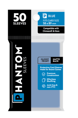 Phantom Sleeves: Blue Size (58mm x 89mm) 50 ct - Bards & Cards