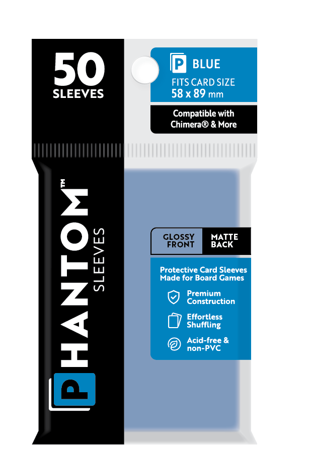 Phantom Sleeves: Blue Size (58mm x 89mm) 50 ct