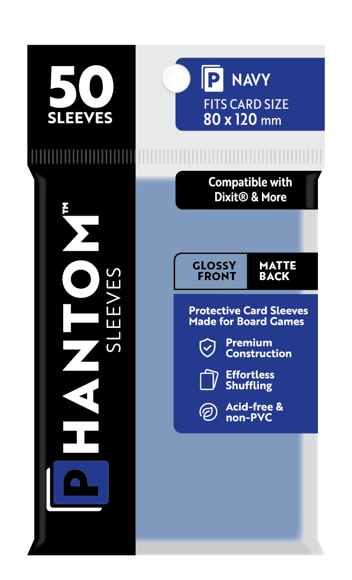 Phantom Sleeves: Navy Size (80mm x 120mm) 50 ct