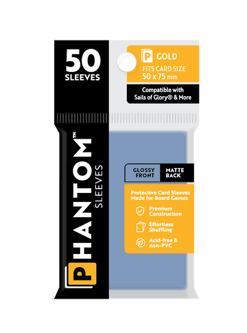 Phantom Sleeves: Gold Size (50mm x 75mm) 50 ct - Bards & Cards