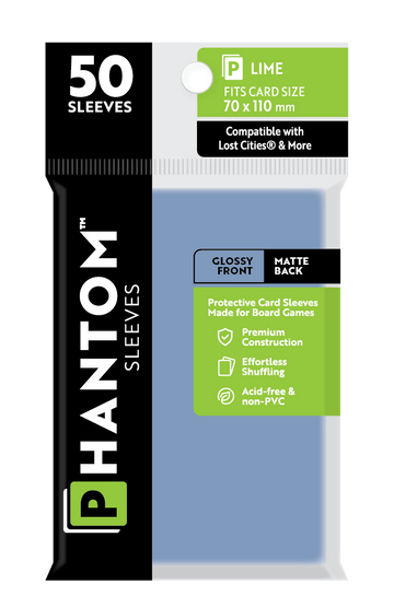 Phantom Sleeves: Lime Size (70mm x 110mm) 50 ct - Bards & Cards