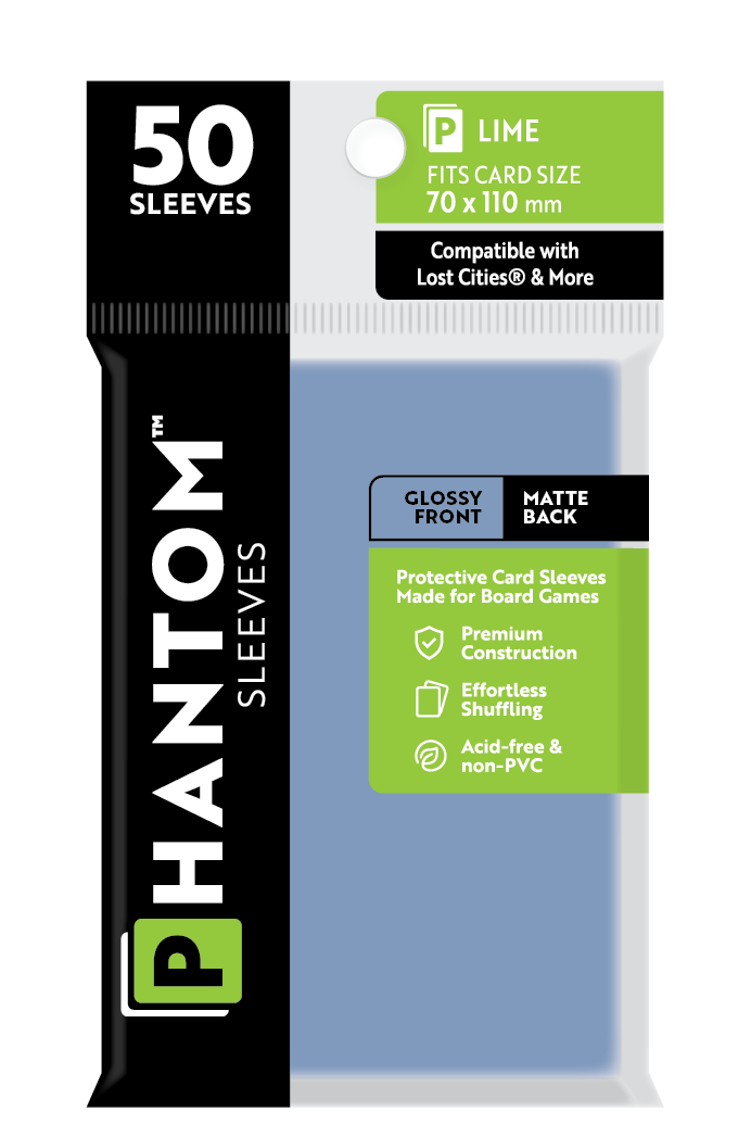 Phantom Sleeves: Lime Size (70mm x 110mm) 50 ct